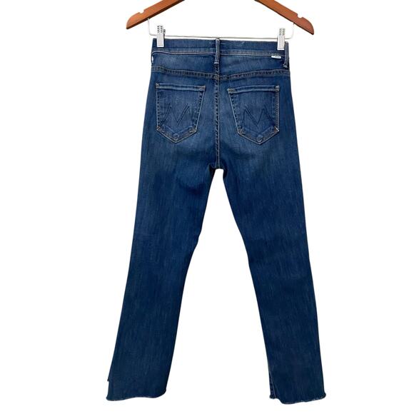 Mother Insider Crop Step Fray Jeans US 25 Not Rough Enough Blue Denim Raw Hem - Picture 7 of 14